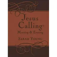Sarah Young Jesus Calling Morning and Evening, Brown Leathersoft Hardcover, with Scripture References