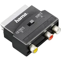 Hama 3x RCA - SCART (21-pin) - Videoadapteri, Musta