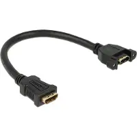 DeLOCK – USB 2.0 cable for panel mount, 2xUSB type A fm, 0.25m, black (85105)
