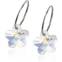 Blomdahl Natural Titanium Flower Sleeper 14mm Rainbow