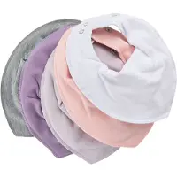 Pippi Baby Bandana Bib - Solid (5-Pack) - Pink - ONE SIZE