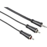 Hama audiokaapeli, 3.5 mm - RCA, 0.75 m, musta