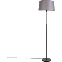 QAZQA Lattiavalaisin musta tumman harmaa pellavavarjostin 45 cm - Parte