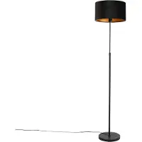 QAZQA Lattiavalaisin musta samettivarjostimella musta kullalla 35 cm - Parte