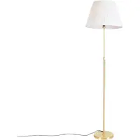 QAZQA Lattiavalaisin kulta/messinki plisseeratulla varjostimella kerma 45 cm - Parte