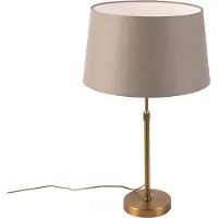 QAZQA Pronssinen pöytävalaisin pellavavarjostimella beige 35 cm - Parte