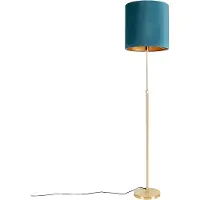 QAZQA Lattiavalaisin kulta/messinki sinisellä samettivaarjostimella 40/40 cm - Parte