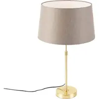 QAZQA Pöytävalaisin kulta/messinki pellavavarjostimella beige 35 cm - Parte