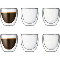 Bodum Kaksikerroksinen Pavina-espressolasi, 0,08 l, 6 kpl