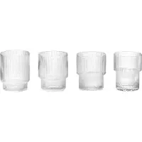Ferm Living Ripple juomalasit, 4 kpl, kirkas