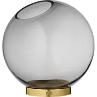 AYTM Globe Vase M. Fod - Black - H17CM