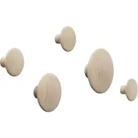 Muuto Dots Wood ripustimet, 5 kpl, tammi