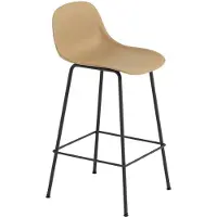 Muuto Fiber baarituoli, 65 cm, putkijalat, okra - musta
