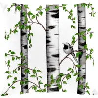 Arvidssons textil - Björkdungen Tyynynpäällinen 47x47 cm Offwhite/Vihreä