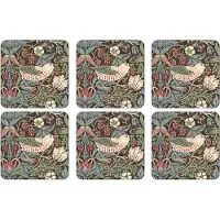 Pimpernel Strawberry Thief -lasinalunen 6 kpl pakkaus Ruskea