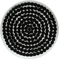 Marimekko Oiva - Siirtolapuutarha lautanen 20 cm, musta - valkoinen
