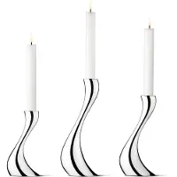 Georg Jensen Cobra kynttilänjalka, 3 kpl