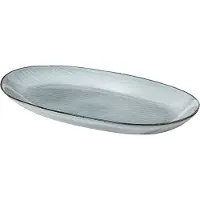 Broste Copenhagen Fad Oval 'Nordic Sea' Stentøj - Grey - Ø 17 CM