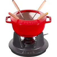Staub Valurautainen fonduesetti 16 cm, kirsikanpunainen