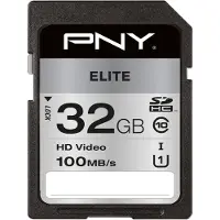 PNY Elite, 32 GB, SDHC, Luokka 10, UHS-I, Class 1 (U1), Musta (P-SD32GU1100EL-GE)
