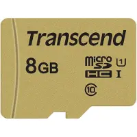 Transcend 8 Gt MicroSDHC UHS-I U1 -muistikortti + SD-adapteri, kulta