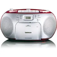 Lenco SCD420RD CD-radionauhuri Radio, cd- ja kasettisoitin, punainen