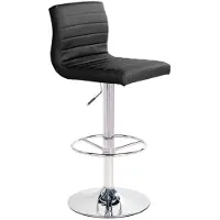 Home4You Baarijakkara AURA 42x46xH88-109cm, istuin: keinonahka, väri: musta, jalka: kromattu
