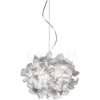 Slamp Design-riippuvalaisin CLIZIA, himmennettävä, Alumiini/harmaa/sinkki, Olohuone/ruokailutila, Synteettinen materiaali, Design