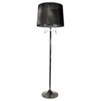 Grönlund Crystal lattiavalaisin 170cm 4xE14 musta / musta kromi