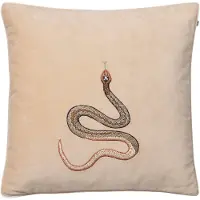 Chhatwal & Jonsson Kirjailtu kobra-tyynyliina 50x50 cm Beige