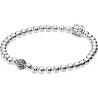 Pandora hopeinen pavé rannekoru 598342CZ-17