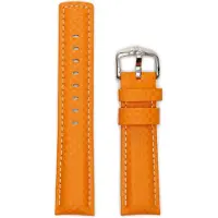 Hirsch Carbon oranssi nahkaranneke 025 92 0 76 24mm
