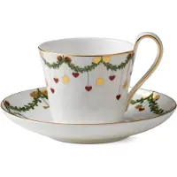 Royal Copenhagen - Star Fluted Christmas Kuppi ja lautanen 27 cl