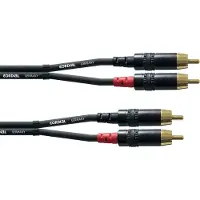 Cordial 2 x RCA uros - 2 x RCA uros -kaapeli, 1,5 m