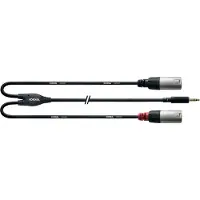 Cordial Audiokaapeli 3,5 mm minitele stereo - 2 x XLR uros, 3m