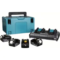 Makita Tarvikesarja Powerpack; 18V; 4x5,0 Ah + DC18RD tarkoitettu 18 V akkutyökaluille