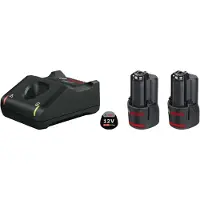 Bosch Tarvikesarja GBA; 12 V; 2x2,0 Ah + laturi GAL 12V-40