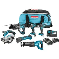 Makita Akkukonesarja DLX6038T 18V: 6 konetta, 3x5,0 Ah BL + laturi