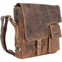 Green Burry Vintage Crossbody-laukku Nahka 32 cm Ruskea