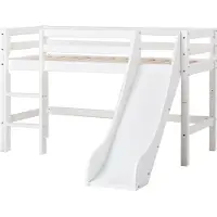 Hoppekids ECO Dream puolikorkea sänky 70x160cm liukumäellä - valkoinen White