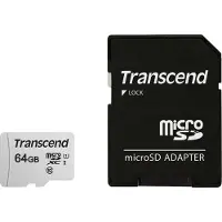 Transcend 64 GB MICROSDXC CARD, A1, U1 - USD300S (W/ ADAPTER) (TS64GUSD300S-A)