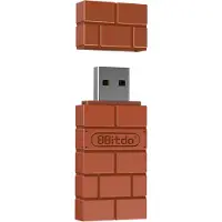 8Bitdo Wireless Bluetooth Adapter v2 peliohjainadapteri PC Ruskea