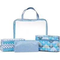 Studio - Transparent Cosmetic Bag Set - Blue