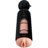 PDX Elite Mega Milker - värisevä peniksenlypsin-vaginamasturbaattori (musta)