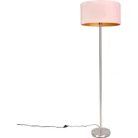 QAZQA Lattiavalaisin teräs vaaleanpunaisella varjostimella 50 cm - Simplo