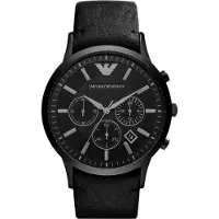 Emporio Armani Emporio Chronograph musta nahka miesten katsella AR2461