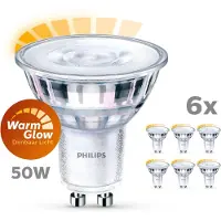 Philips Kohdelamppu 50W PAR16 GU10 x6, 3,8 W, 50 W, GU10, 345 lm, 15000 h, Lämmin hehku