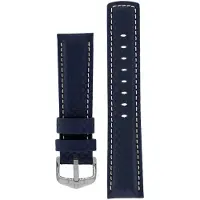Hirsch Carbon sininen nahkaranneke 025 92 0 80 22mm