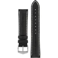Hirsch Modena musta nahkaranneke 1030 28 50 18mm
