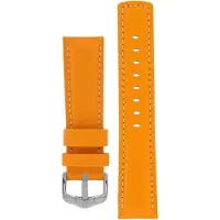Hirsch Carbon oranssi nahkaranneke 025 92 0 76 22mm